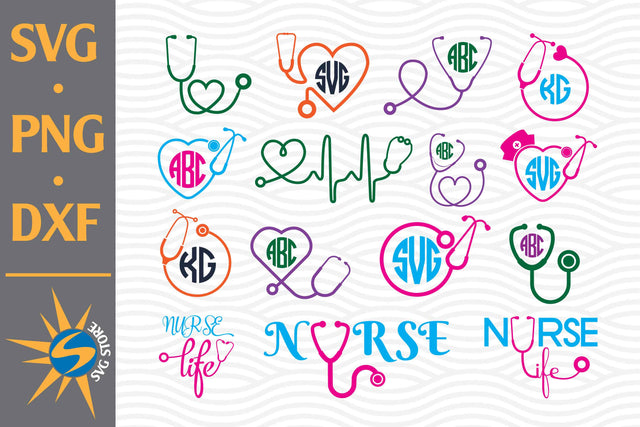 Stethoscope Monogram SVG, PNG, DXF Digital Files Include SVG SVGStoreShop 