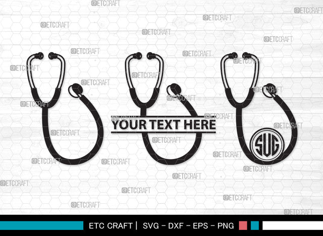 Stethoscope Monogram SVG, Stethoscope Heart Svg, Nurse Stethoscope Svg, Doctor Stethoscope Svg, Medical Icons Svg, Stethoscope Svg, Stethoscope Monogram SVG ETC Craft 