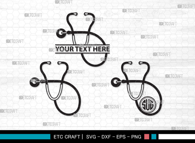 Stethoscope Monogram SVG, Stethoscope Heart Svg, Nurse Stethoscope Svg, Doctor Stethoscope Svg, Medical Icons Svg, Stethoscope Svg, Stethoscope Monogram SVG ETC Craft 
