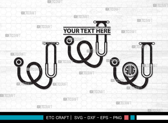 Stethoscope Monogram SVG, Stethoscope Heart Svg, Nurse Stethoscope Svg, Doctor Stethoscope Svg, Medical Icons Svg, Stethoscope Svg, Stethoscope Monogram SVG ETC Craft 