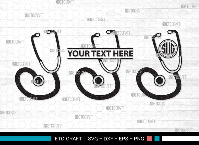 Stethoscope Monogram SVG, Stethoscope Heart Svg, Nurse Stethoscope Svg, Doctor Stethoscope Svg, Medical Icons Svg, Stethoscope Svg, Stethoscope Monogram SVG ETC Craft 
