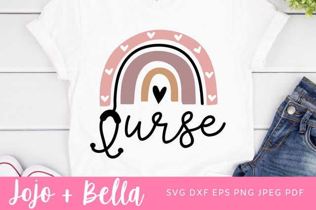 Stethoscope nurse heart digital cut file design, heartbeat, personalized gift, Nurse Life PNG for Cricut, Rn SVG eps dxf file for mug SVG Jojo&Bella 
