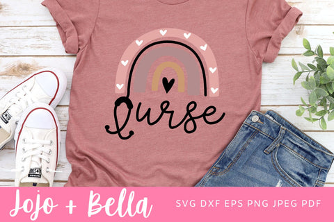 Stethoscope nurse heart digital cut file design, heartbeat, personalized gift, Nurse Life PNG for Cricut, Rn SVG eps dxf file for mug SVG Jojo&Bella 