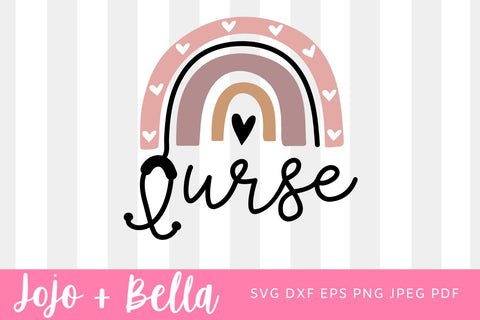 Stethoscope nurse heart digital cut file design, heartbeat, personalized gift, Nurse Life PNG for Cricut, Rn SVG eps dxf file for mug SVG Jojo&Bella 