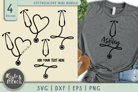 Stethoscope SVG Bundle SVG Style and Stencil 