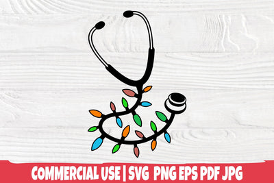 Stethoscope SVG / Nurse Christmas Shirt Svg / Doctor Svg / Christmas Gift Nurse / Nursing Svg / Hospital Svg / Christmas Lights Svg SVG TonisArtStudio 