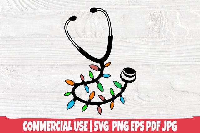 Stethoscope SVG / Nurse Christmas Shirt Svg / Doctor Svg / Christmas Gift Nurse / Nursing Svg / Hospital Svg / Christmas Lights Svg SVG TonisArtStudio 