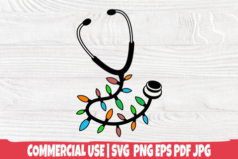 Stethoscope SVG / Nurse Christmas Shirt Svg / Doctor Svg / Christmas Gift Nurse / Nursing Svg / Hospital Svg / Christmas Lights Svg SVG TonisArtStudio 