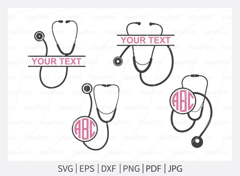 Stethoscope SVG, Nurse SVG, Stethoscope split Monogram, Stethoscope Clipart, Stethoscope Monogram, Stethoscope Silhouette, Stethoscope Name SVG Dinvect 