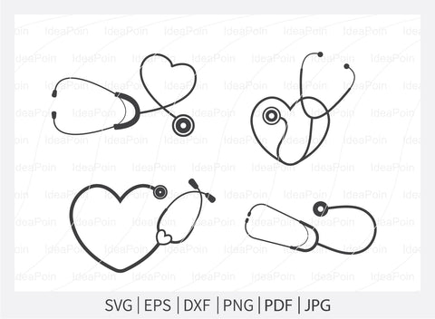 Stethoscope SVG, Nurse SVG, Stethoscope split Monogram, Stethoscope Clipart, Stethoscope Monogram, Stethoscope Silhouette, Stethoscope Name SVG Dinvect 