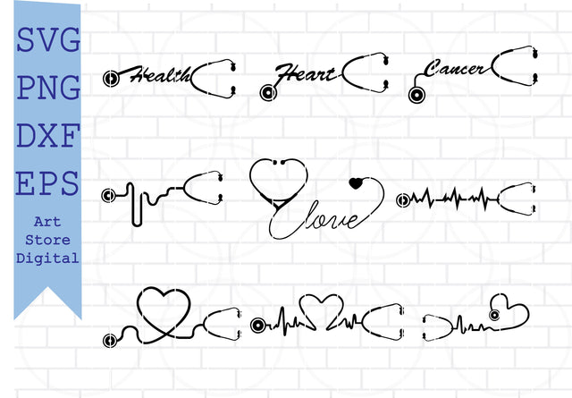 Stethoscope SVG, Stethoscope Heartbeat, Doctor SVG, Nurse SVG SVG Artstoredigital 