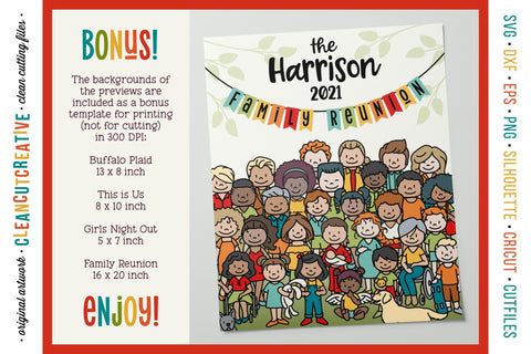 STICK FAMILY PORTRAIT create custom figures | 975+ cartoon people SVG cutfile SVG CleanCutCreative 