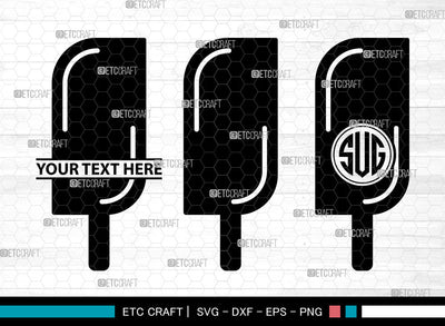 Stick Ice Cream Icons Monogram, Ice Cream Svg, Sweet Ice Cream Svg, Ice creams, Ice Lolly, Ice Cream Monogram, Icon Monogram, Svg Cut File, Dxf, Eps, Png, SVG ETC Craft 