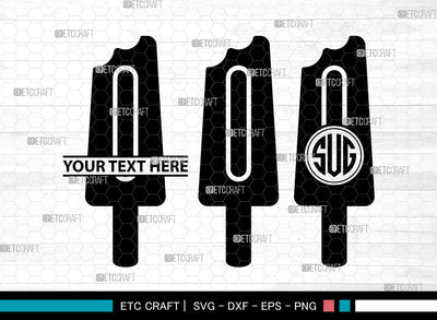 Stick Ice Cream Icons Monogram, Ice Cream Svg, Sweet Ice Cream Svg, Ice creams, Ice Lolly, Ice Cream Monogram, Icon Monogram, Svg Cut File, Dxf, Eps, Png, SVG ETC Craft 