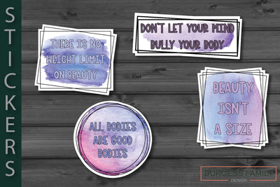 Sticker bundle Body Positivity SVG Burgess Family Design 