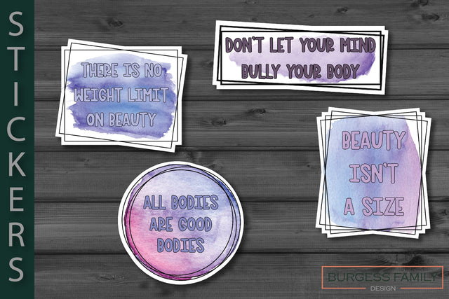 Sticker bundle Body Positivity SVG Burgess Family Design 
