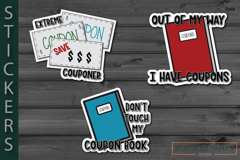 Sticker Bundle Extreme Couponer SVG Burgess Family Design 