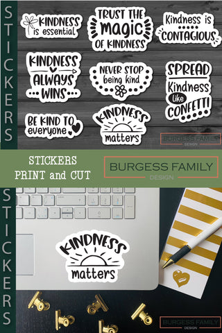 Sticker Bundle Kindness SVG Burgess Family Design 