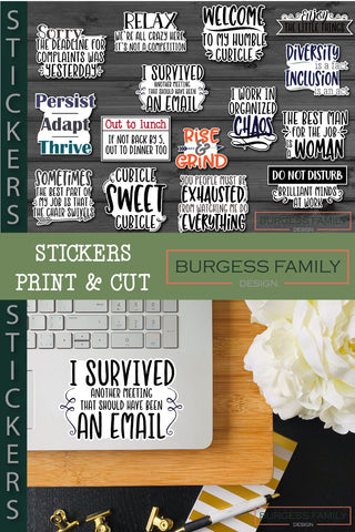 Sticker Bundle Office Signs & Quotes SVG Burgess Family Design 