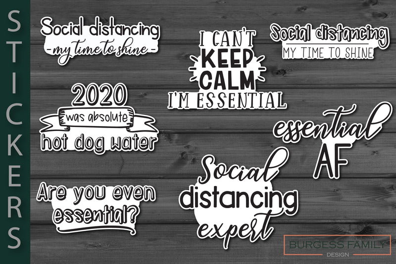 Sticker bundle Pandemic Essential SVG Burgess Family Design 