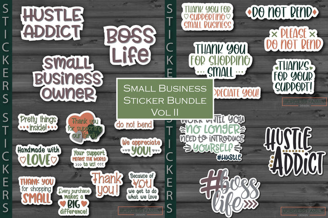 Sticker bundle Small Business 4-pack Vol II SVG Burgess Family Design 