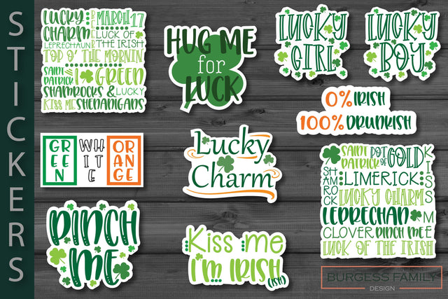 Sticker Bundle St Patrick's Day SVG Burgess Family Design 