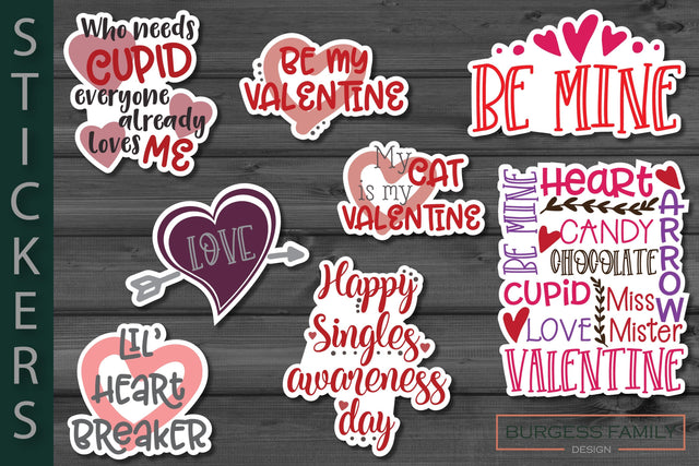 Sticker Bundle Valentine's Day SVG Burgess Family Design 