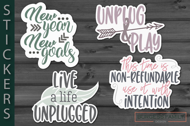 Sticker Bundle Wellness SVG Burgess Family Design 