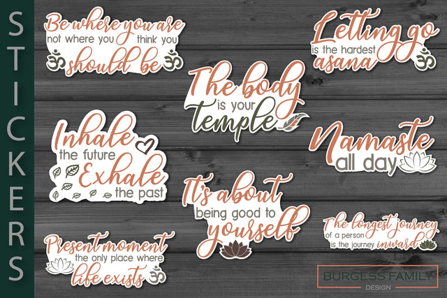 Sticker bundle Yoga SVG Burgess Family Design 