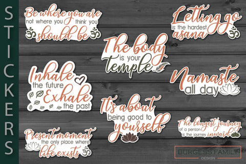 Sticker bundle Yoga SVG Burgess Family Design 