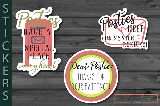 Sticker Postie Thank You Bundle SVG Burgess Family Design 