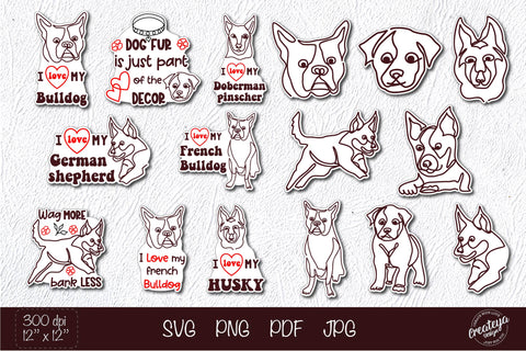 Sticker SVG bundle, Dog sticker, Dog head stickers, Planner sticker dog SVG Createya Design 