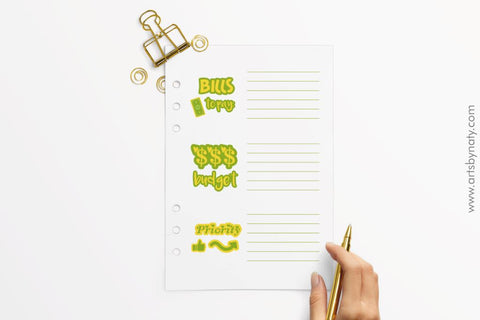 Stickers for budget money and payments. SVG Arts By Naty 