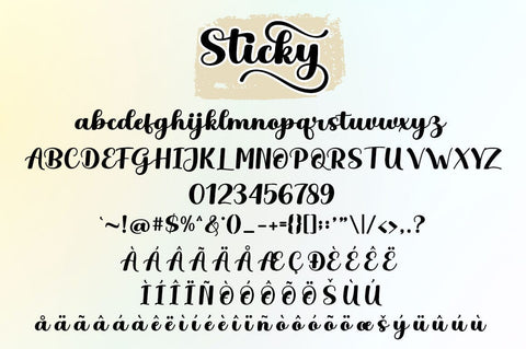 Sticky Script Font Rotterlab studio 