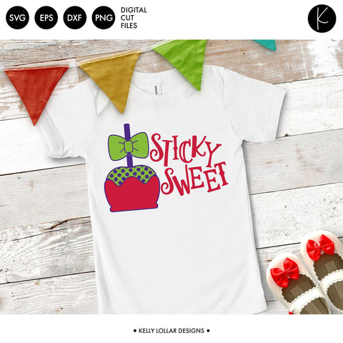 Sticky Sweet Candy Apple SVG Kelly Lollar Designs 