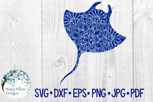 Stingray Floral Mandala SVG Wispy Willow Designs 