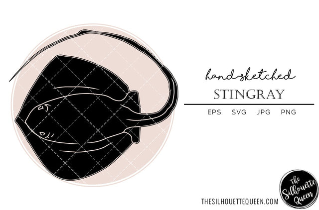 Stingray Hand sketched, hand drawn vector clipart SVG Loveleen Kaur 
