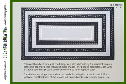 Stitched Nesting Shapes V2 Fancy Stitches | sketch foil SVG for cards and paper crafts Sketch DESIGN CleanCutCreative 