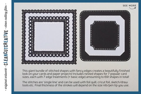 Stitched Nesting Shapes V3 Fancy Edges | sketch foil SVG for cards and paper crafts Sketch DESIGN CleanCutCreative 