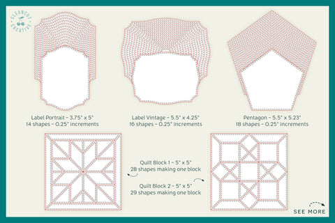 Stitched Nesting Shapes V4 Fancy Shapes | foil sketch single line SVG for card making and paper crafting Sketch DESIGN CleanCutCreative 