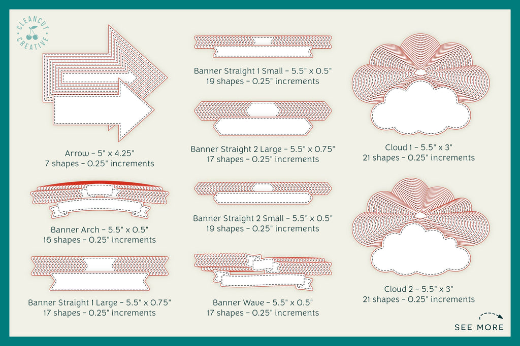 Nesting Shapes Example Stitched Nesting Shapes V4 Fancy Shapes | foil sketch single line SVG ...
