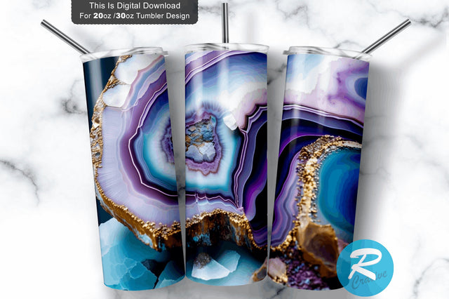 Stone Agate Geode Crusty 20 oz / 30 oz Tumbler PNG Sublimation Regulrcrative 