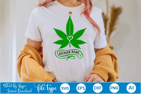 Stoner Babe SVG SVGs,Quotes and Sayings,Food & Drink,On Sale, Print & Cut SVG DesignPlante 503 