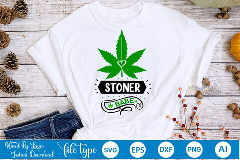 Stoner Babe SVG SVGs,Quotes and Sayings,Food & Drink,On Sale, Print & Cut SVG DesignPlante 503 