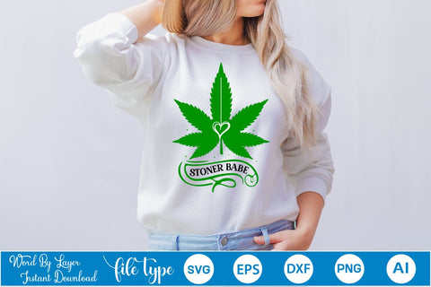 Stoner Babe SVG SVGs,Quotes and Sayings,Food & Drink,On Sale, Print & Cut SVG DesignPlante 503 
