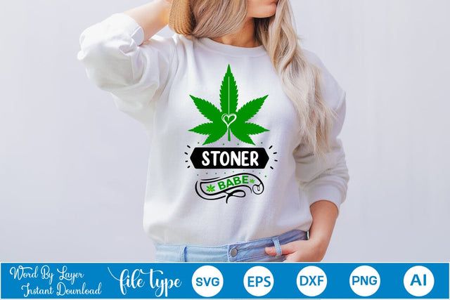 Stoner Babe SVG SVGs,Quotes and Sayings,Food & Drink,On Sale, Print & Cut SVG DesignPlante 503 