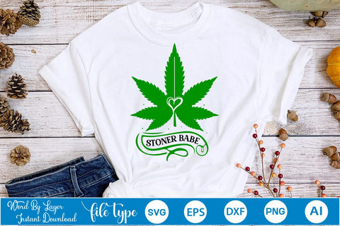 Stoner Babe SVG SVGs,Quotes and Sayings,Food & Drink,On Sale, Print & Cut SVG DesignPlante 503 
