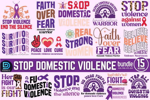 Stop Domestic Violence SVG Bundle SVG DESIGNISTIC 