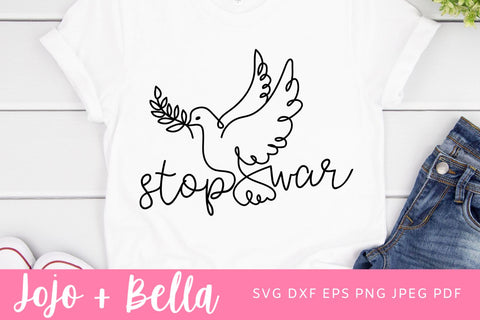 Stop War SVG, Ukraine And Russia SVG, Peace Support SVG, Peace Svg, Peace Dove Svg, Svg File For Cricut, Cut File, Silhouette, Sublimation SVG Jojo&Bella 