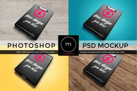 Storage Clipboard Angled Layered PSD Photoshop Product Mockup Mock Up Photo Risa Rocks It 